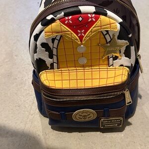 Disney Loungefly Pixar Woody Themed Backpack - Yellow, Brown, Blue